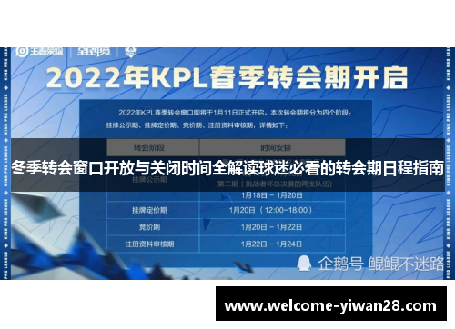 冬季转会窗口开放与关闭时间全解读球迷必看的转会期日程指南